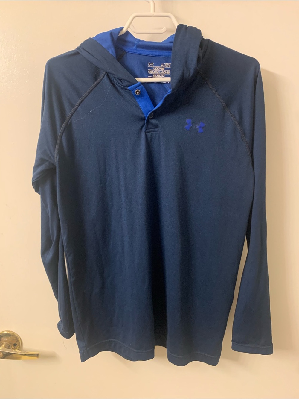 Under Armour Men's Navy and Royal Blue Hooded Long Sleeve Pullover